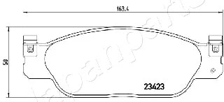 PA-0337AF JAPANPARTS Комплект тормозных колодок, дисковый тормоз (фото 2)