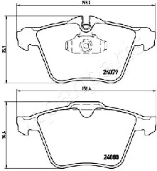 PA-0341AF JAPANPARTS Комплект тормозных колодок, дисковый тормоз (фото 2)