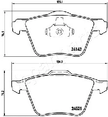 PA-0349AF JAPANPARTS Комплект тормозных колодок, дисковый тормоз (фото 2)