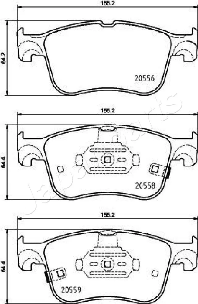 PA-0354AF JAPANPARTS Комплект тормозных колодок, дисковый тормоз (фото 1)