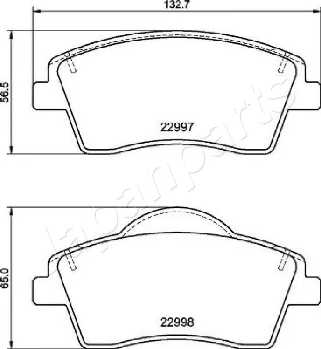 PA-0355AF JAPANPARTS Комплект тормозных колодок, дисковый тормоз (фото 1)