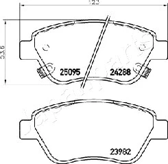 PA-0400AF JAPANPARTS Комплект тормозных колодок, дисковый тормоз (фото 2)