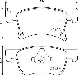 PA-0401AF JAPANPARTS Комплект тормозных колодок, дисковый тормоз (фото 2)