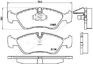 PA-0402AF JAPANPARTS Комплект тормозных колодок, дисковый тормоз (фото 2)