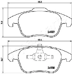 PA-0611AF JAPANPARTS Комплект тормозных колодок, дисковый тормоз (фото 2)