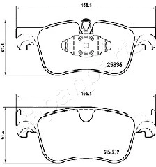 PA-0612AF JAPANPARTS Комплект тормозных колодок, дисковый тормоз (фото 2)