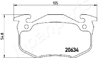 PA-0718AF JAPANPARTS Комплект тормозных колодок, дисковый тормоз (фото 2)