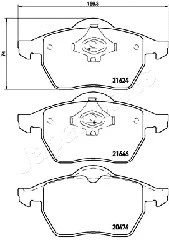 PA-0911AF JAPANPARTS Комплект тормозных колодок, дисковый тормоз (фото 2)