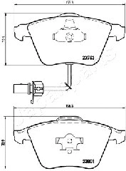 PA-0913AF JAPANPARTS Комплект тормозных колодок, дисковый тормоз (фото 2)