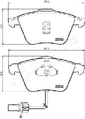 PA-0921AF JAPANPARTS Комплект тормозных колодок, дисковый тормоз (фото 2)