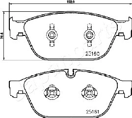 PA-0930AF JAPANPARTS Комплект тормозных колодок, дисковый тормоз (фото 2)