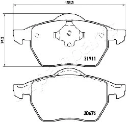 PA-0941AF JAPANPARTS Комплект тормозных колодок, дисковый тормоз (фото 2)