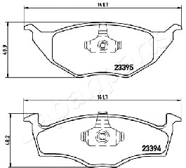 PA-0946AF JAPANPARTS Комплект тормозных колодок, дисковый тормоз (фото 2)