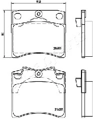 PA-0950AF JAPANPARTS Комплект тормозных колодок, дисковый тормоз (фото 2)