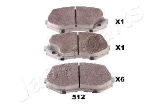 PA-512AF JAPANPARTS Комплект тормозных колодок, дисковый тормоз (фото 1)