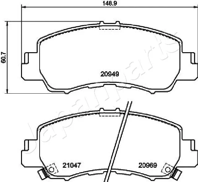 PA-533AF JAPANPARTS Комплект тормозных колодок, дисковый тормоз (фото 1)