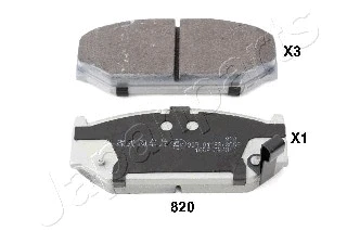 PA-820AF JAPANPARTS Комплект тормозных колодок, дисковый тормоз (фото 1)