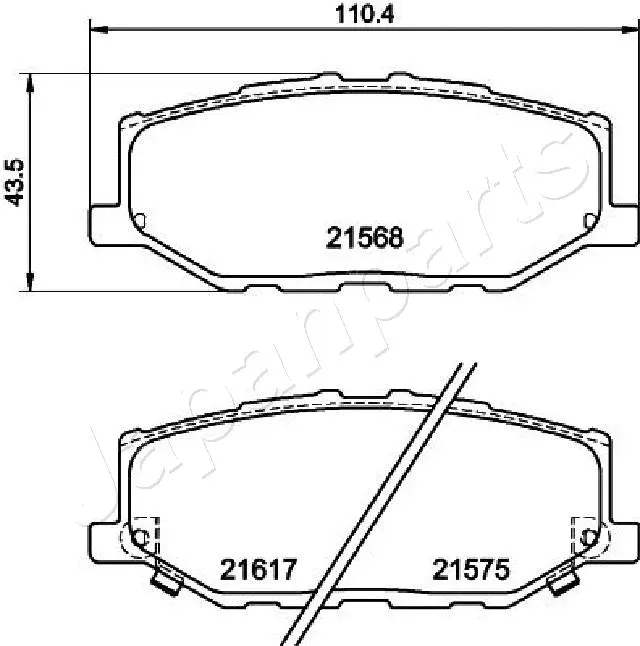 PA-823AF JAPANPARTS Комплект тормозных колодок, дисковый тормоз (фото 1)