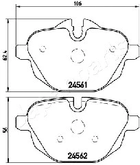 PP-0112AF JAPANPARTS Комплект тормозных колодок, дисковый тормоз (фото 2)