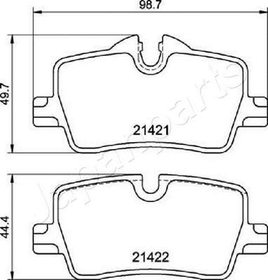 PP-0122AF JAPANPARTS Комплект тормозных колодок, дисковый тормоз (фото 1)