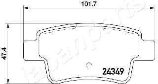 PP-0201AF JAPANPARTS Комплект тормозных колодок, дисковый тормоз (фото 2)