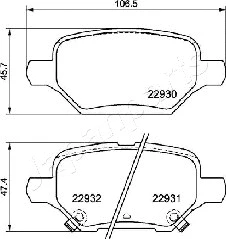 PP-0405AF JAPANPARTS Комплект тормозных колодок, дисковый тормоз (фото 1)