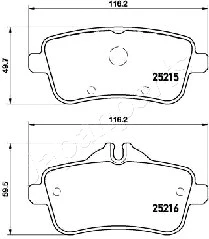 PP-0517AF JAPANPARTS Комплект тормозных колодок, дисковый тормоз (фото 2)