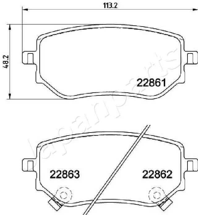 PP-0532AF JAPANPARTS Комплект тормозных колодок, дисковый тормоз (фото 2)