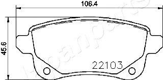 PP-0704AF JAPANPARTS Комплект тормозных колодок, дисковый тормоз (фото 2)