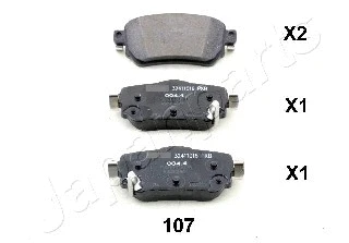PP-107AF JAPANPARTS Комплект тормозных колодок, дисковый тормоз (фото 1)