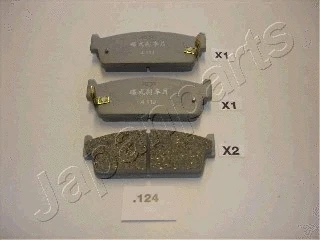 PP-124AF JAPANPARTS Комплект тормозных колодок, дисковый тормоз (фото 1)