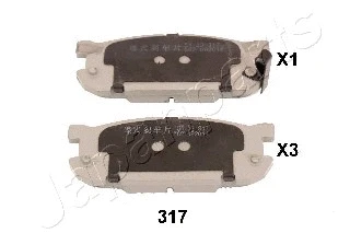 PP-317AF JAPANPARTS Комплект тормозных колодок, дисковый тормоз (фото 1)