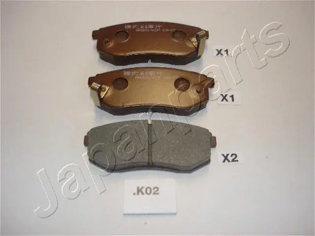 PP-K02AF JAPANPARTS Комплект тормозных колодок, дисковый тормоз (фото 1)