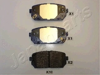 PP-K10AF JAPANPARTS Комплект тормозных колодок, дисковый тормоз (фото 1)