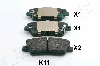 PP-K11AF JAPANPARTS Комплект тормозных колодок, дисковый тормоз (фото 1)