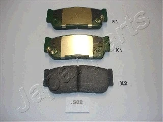 PP-S02AF JAPANPARTS Комплект тормозных колодок, дисковый тормоз (фото 1)