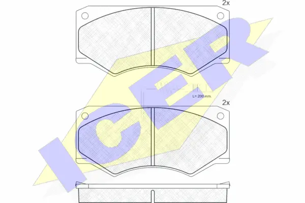 140814 ICER Комплект тормозных колодок, дисковый тормоз (фото 1)