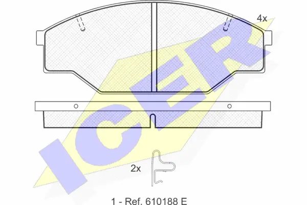 141009 ICER Комплект тормозных колодок, дисковый тормоз (фото 1)