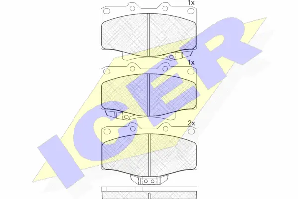 141025 ICER Комплект тормозных колодок, дисковый тормоз (фото 1)