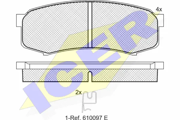 141027 ICER Комплект тормозных колодок, дисковый тормоз (фото 1)