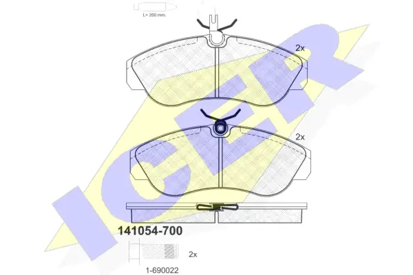 141054-700 ICER Комплект тормозных колодок, дисковый тормоз (фото 1)