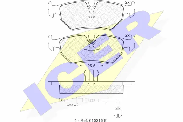 141087 ICER Комплект тормозных колодок, дисковый тормоз (фото 1)