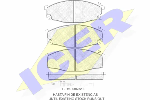 141206 ICER Комплект тормозных колодок, дисковый тормоз (фото 1)