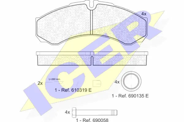 141208-123 ICER Комплект тормозных колодок, дисковый тормоз (фото 1)