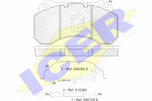 151280-119 ICER Комплект тормозных колодок, дисковый тормоз (фото 1)