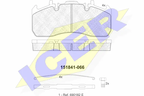 151841 ICER Комплект тормозных колодок, дисковый тормоз (фото 1)