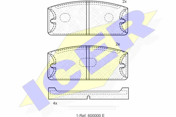 180021 ICER Комплект тормозных колодок, дисковый тормоз (фото 1)