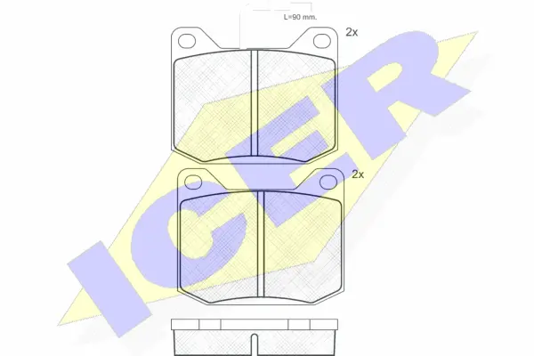 180120 ICER Комплект тормозных колодок, дисковый тормоз (фото 1)