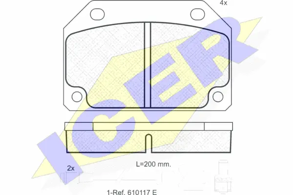 180246 ICER Комплект тормозных колодок, дисковый тормоз (фото 1)
