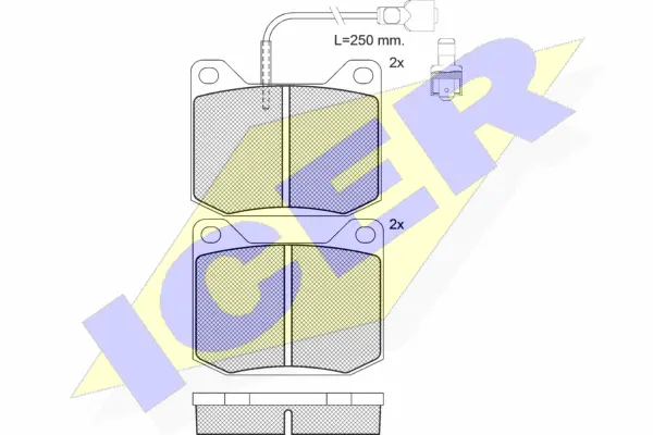 180250 ICER Комплект тормозных колодок, дисковый тормоз (фото 1)